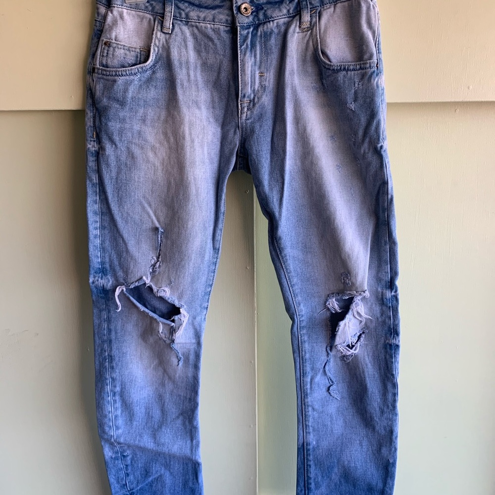 Zara Boyfriend Ripped Jeans